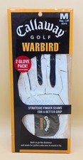 CALLAWAY Warbird Men's Medium 2 Pack Reg/Left Men  s Golf Gloves BRAND NEW