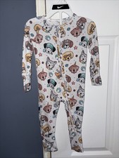 Little Girls Dog Theme One Piece Bamboo Pajamas 12-18 Months EUC