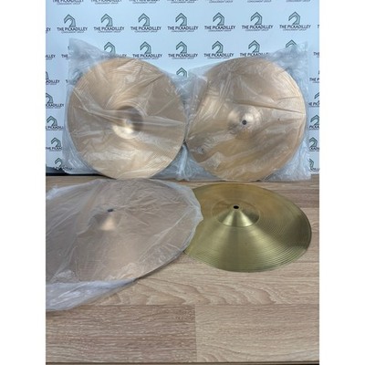 4 Drum Cymbals 13in & 16in Percussion Unbranded Practice Crash Ride Hi-Hat