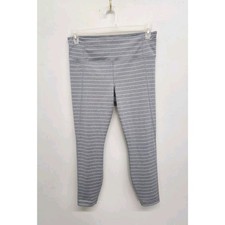 ATHLETA Salutation 7/8 Tight Powervita Grey White Pinstripe Legging Size Large