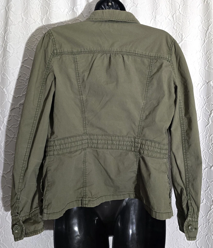 St John's Bay Womens Cargo Army Green Jacket Size Petite Medium - Image 3 of 4