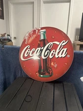 Vintage Coca-Cola Sign Metal 24.5x 25 Inches