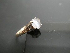 Vintage 10k Yellow Gold Natural Moonstone Gemstone Ring Size 7