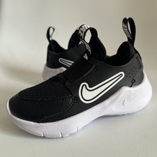 Nike Flex Runner 3 Toddler Size 8C Uk 7.5 Eu 25 Black White Shoes NEW No Box