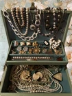 Vintage Estate Costume Jewelry Lot Retro MCM 1960s 1970s Faux Pearl With Box