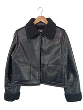 ZARA Giacca in ecopelle Donna Giacca Taglia IT 40 nero stile casual