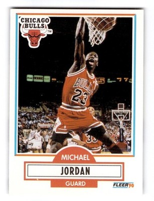 1990-91 Fleer Michael Jordan #26 Black Line Under Biographical Information Bulls