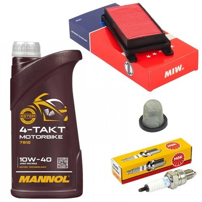 Set Öl Wartung 1L Ölsieb Luftfilter Zündkerze für Kymco Yager 50 GT B5 2007-2018