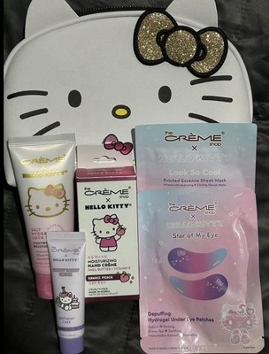 The Crème Shop x Hello Kitty Hydrating Bath & Body Set Creams, Masks, Makeup Bag