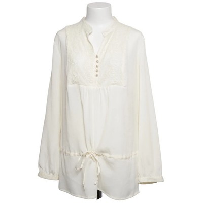 Bluse, Größe: 44, Weiß, Polyamid/Polyester, Blumen, Spitze, Damen #UnK