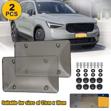 2PCS License Plate Cover Bubble Lens Black Universal Car Truck Waterproof