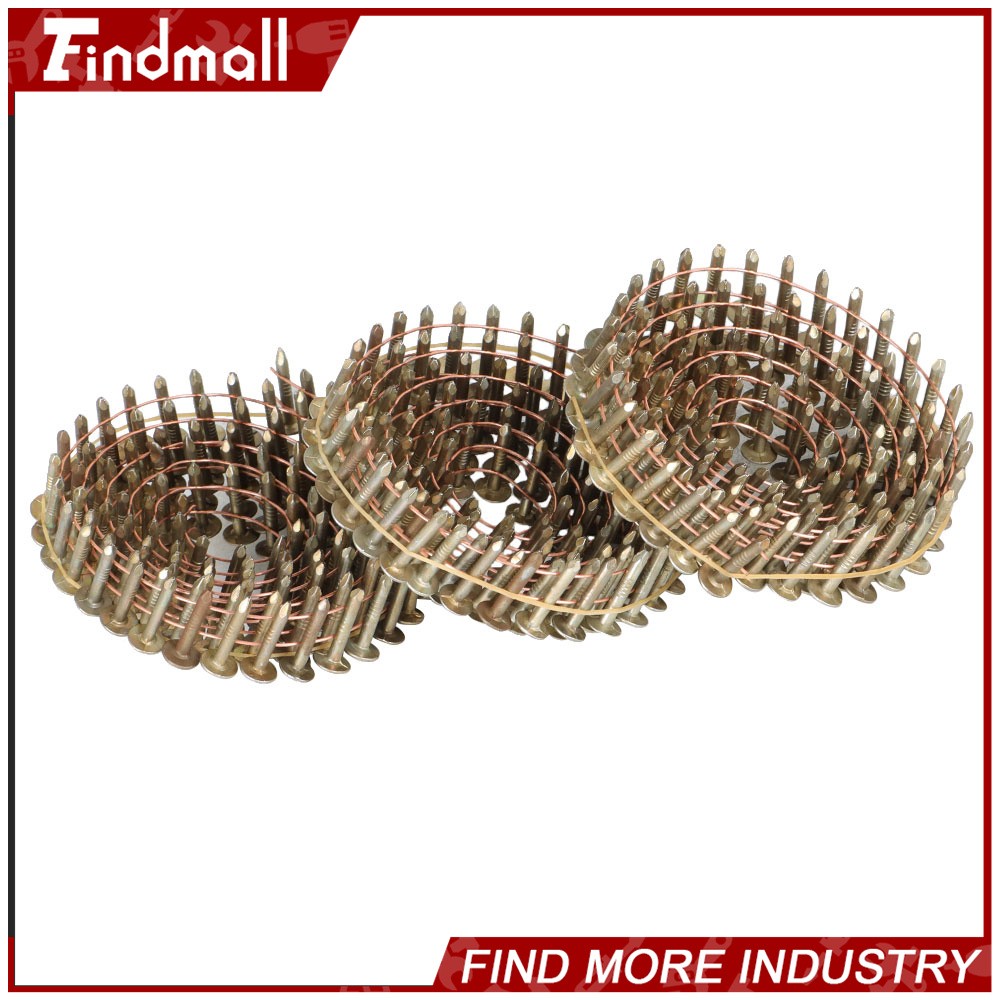 Findmall 7200 Pack 3/4" × 0.12" 15 Degree Electro Galvanized Coil Roofing Nails