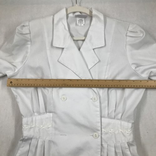 Abito doppiopetto uniforme infermiere bianco pesche vintage tg 14 spalline - Foto 20 di 23