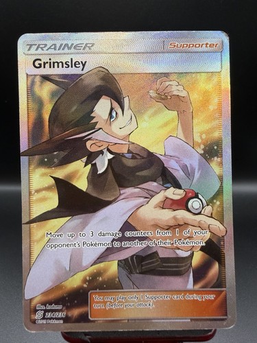 Pokemon Card Grimsley 234/236 Unified Minds UNM Holo Ultra Rare Full Art LP