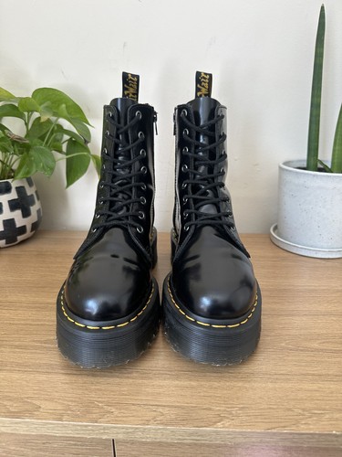 Dr Martens Jadon Black Leather Platform Quad Zip Boots UK 6 EU 39 US L 8 M 7 - Imagen 3 de 24