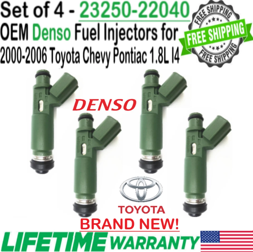 Nuevos inyectores de combustible OEM Denso x4 mejor actualización para Toyota MR2 Spyder 2000-05 1,8 L Foto 2 de 4