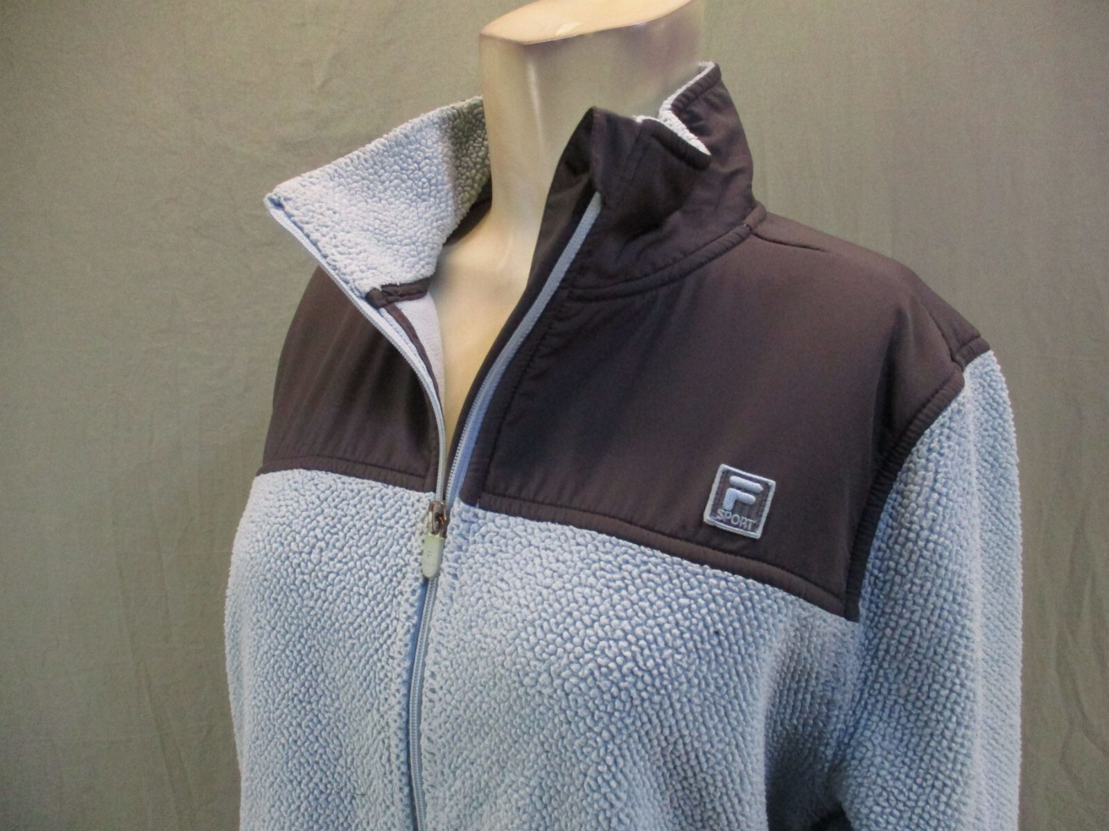Giacca sportiva FILA taglia XL donna full zip supporto colletto foderato pile 233