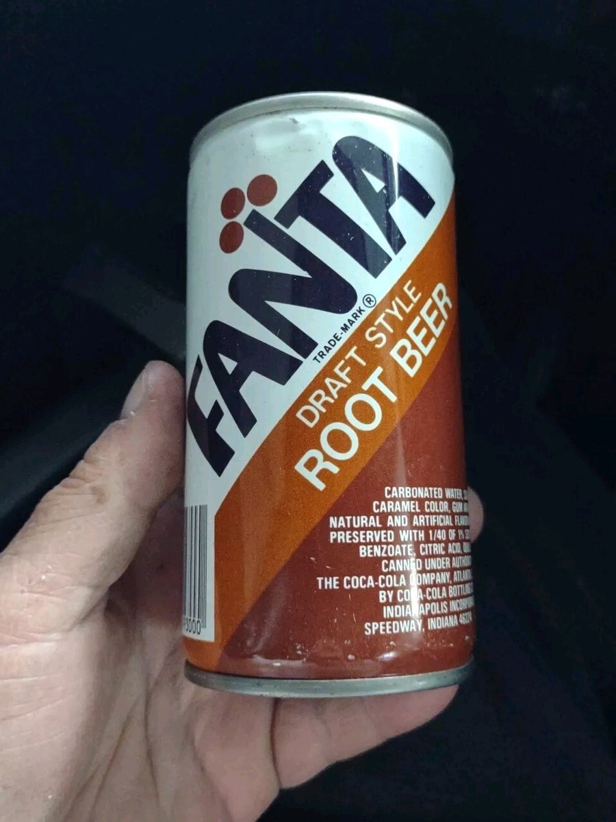 Vintage Fanta Root Beer Soda Flat Top Steel Can Collectible