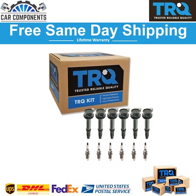 TRQ Ignition Coil & Iridium Spark Plug Kit Set For 2006-2012 Ford Lincoln Mazda
