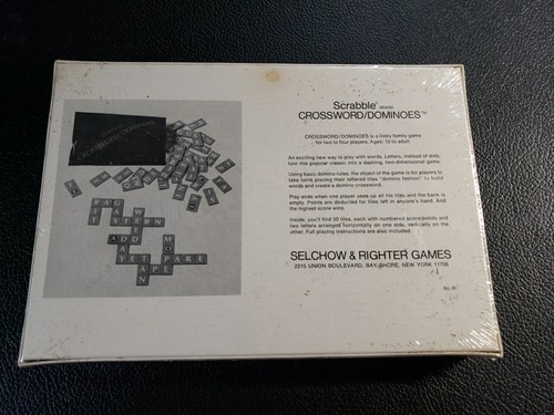 Vintage Scrabble Crossword Dominoes Word Game Family 1975 Selchow Righter NEW - Picture 5 of 5