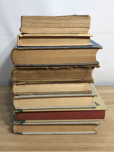 Book Lot 8 Old Antique Vintage Books Chic Distressed Library Staging Decor Prop - Picture 13 of 23