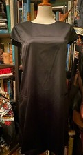 THEORY Women's Maryanka BLACK Cap Sleeve Shift Dress Little black DRESS SIZE 12