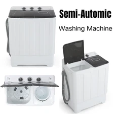 30lbs Washing Machine,Portable Twin-Tub Washer,Mini Compact Laundry Machine Home
