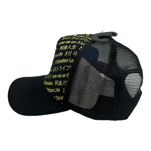 NWT Adidas AOP Recoded Trucker Snapback Hat Cap Black Yellow OSFA Adjustable - Picture 3 of 6