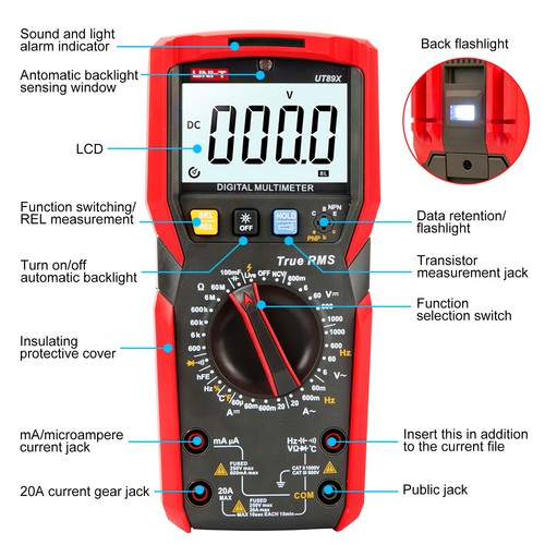 UNI-T UT89X/UT89XD NCV Measurement Multimeter Temperature Capacitance Resistance - Picture 2 of 21