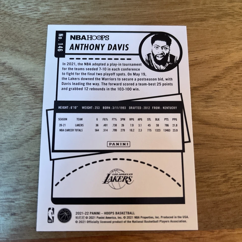 Anthony Davis 2021-22 Panini Hoops Winter Holiday #146 Los Angeles Lakers - Image 2 of 2