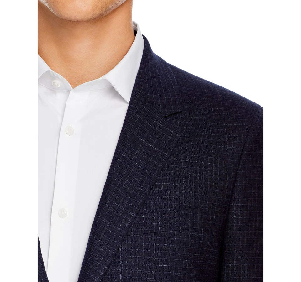 Theory 284250 Men Chambers Micro Check Slim Fit Suit Jacket Navy Size 40 Regular - Image 2 of 3