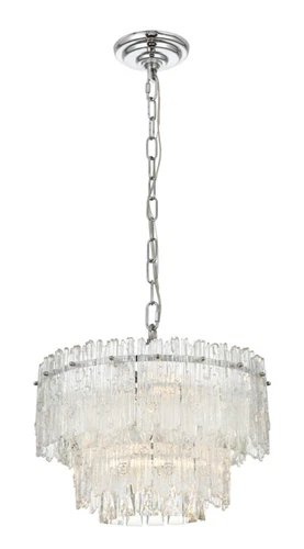 EMILIA 4 LIGHTS 15" CHROME CHANDELIER BY ELELEGANT LIGHTING, 1780D15C - Picture 1 of 7