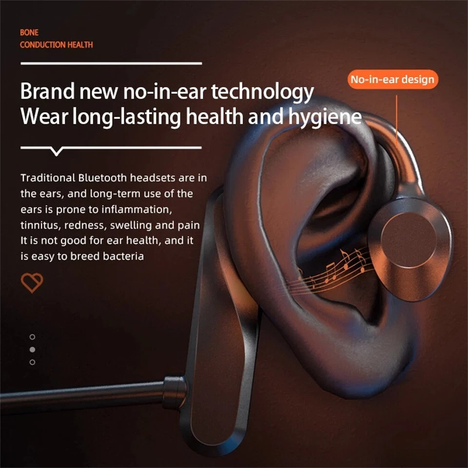 Headphones Bluetooth Wireless Headset Neckband Sports Earbuds with Microphone - Image 3 of 4