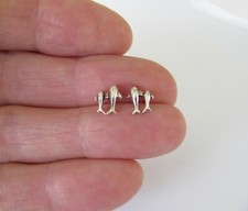 Sterling Silver 9mm Dolphin with calf post stud earrings.