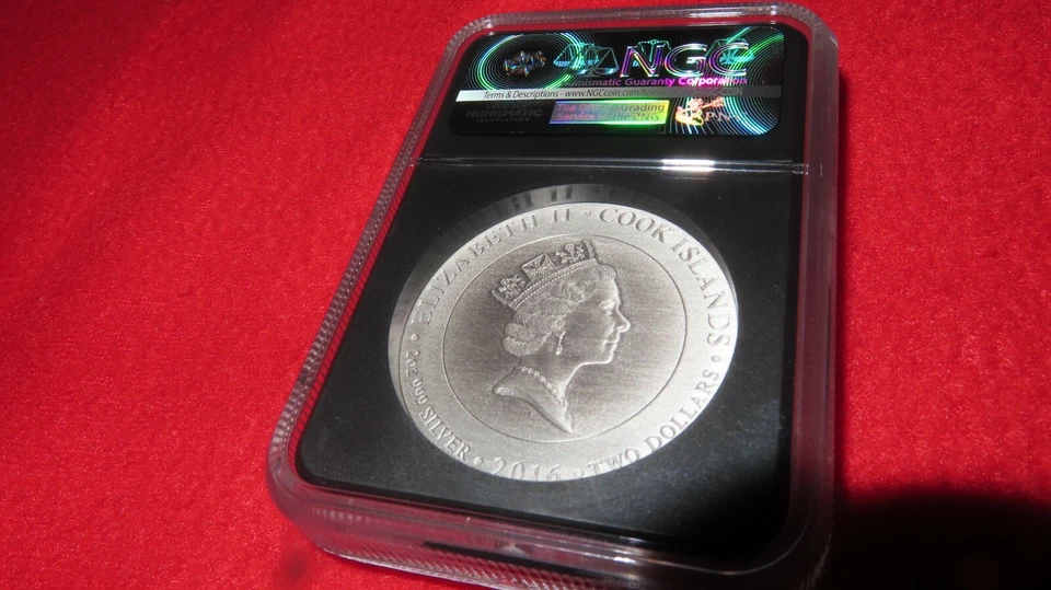 2016 NGC MS 70 COOK ISLAND 2oz Silver $2 GODS OF OLYMPUS "HERA" Antiqued - Image 4 of 4