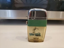 Vintage Scripto VU Lighter TENNIS PLAYER with Teal Band