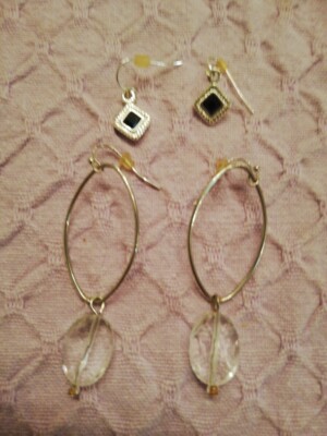 Lot De 3 Paires De Boucles D'oreilles Noir Et Blanc - Pour Oreilles Percées - Neuf Avec étiquettes