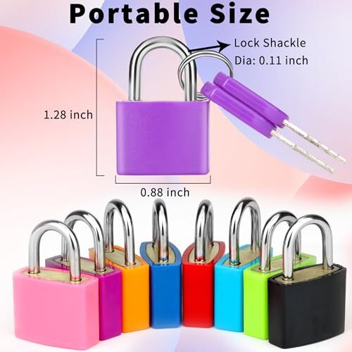 8 Pack Suitcase Locks with Keys Metal Luggage Keyed Padlock for Suitcase Boxes