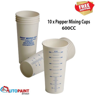 10 CALIBRATED PAPER PAINT MIXING CUPS Cardboard 600CC (Coke/McDonalds ...