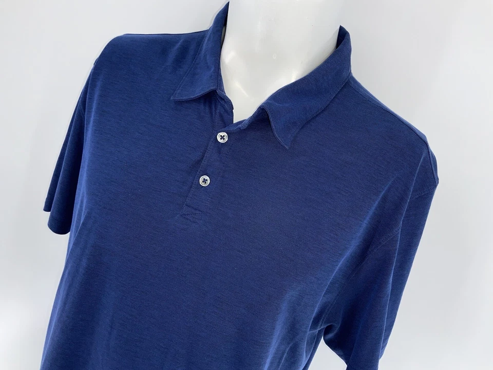 Camisa Polo Zachary Prell XL Hombres Azul Pima Algodón Poli Perú Usada 1x YGI P4-89 Foto 3 de 4