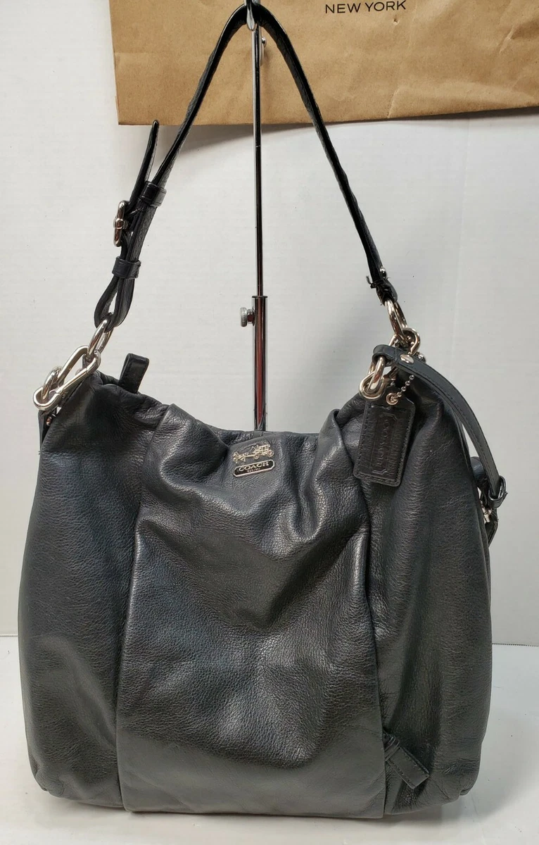 Coach Madison Isabelle Leather Hobo Purse Handbag Black Crossbody