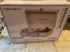 Tanlanin TE-2021 Vintage Turntable USB Bluetooth Portable Suitcase Record Player