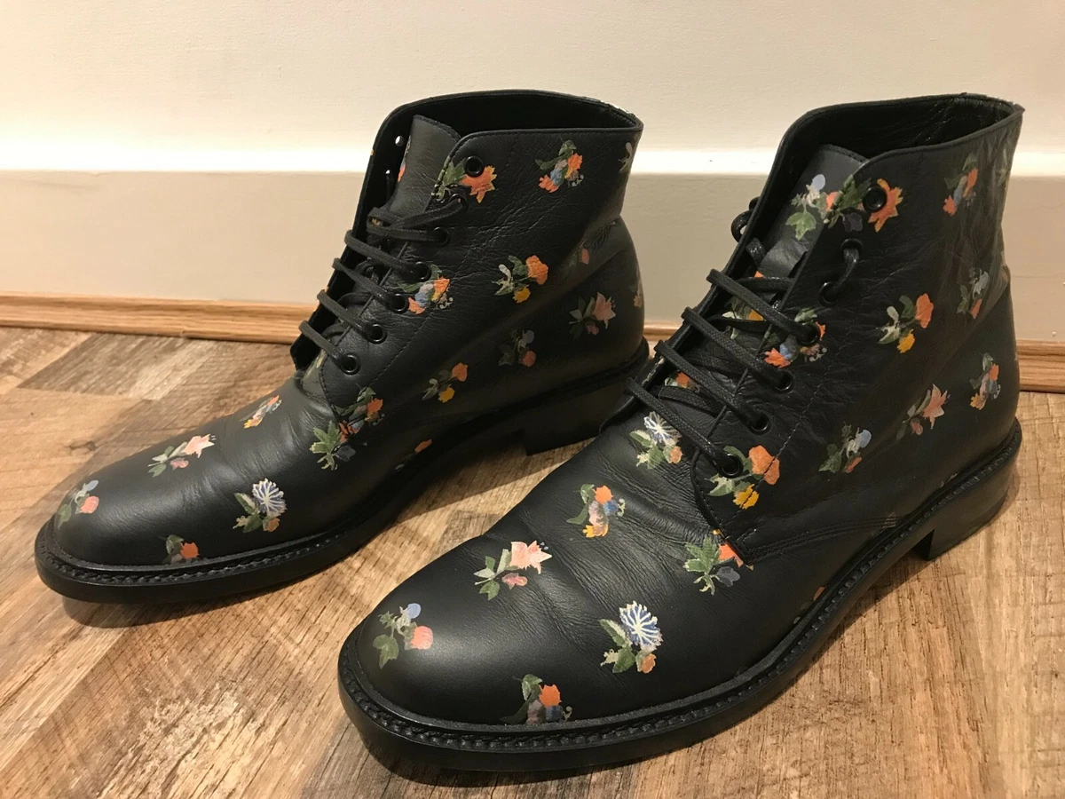 Saint Laurent YSL Lolita Boots Black Floral Size 5.5 eBay