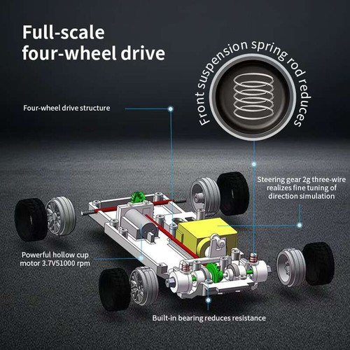 1:43 Ready to Run Race Car Gyro Drift Car 4WD Traffic Cones Mini Toys - Picture 3 of 10