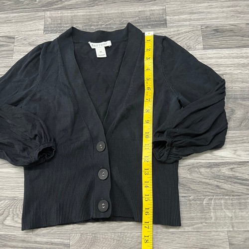 WHITE HOUSE BLACK MARKET Button Front Black Cardigan Sweater Girl's Size XS - Picture 11 of 12