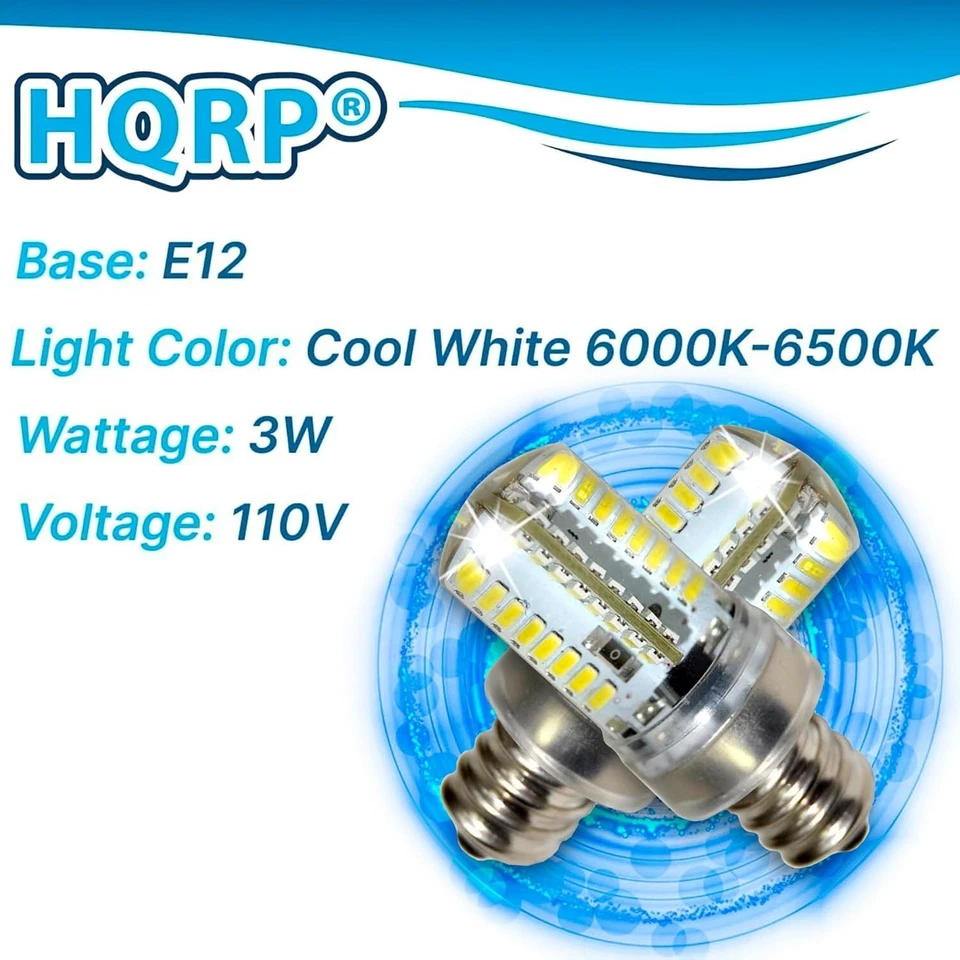 4x E12 Candelabra Base LED Bulbs for GE General Electric WE4M305 Dryer Light - Image 3 of 4