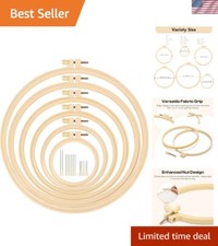Complete Embroidery Hoop Set: 6 Sizes 3" to 10"  16 Needles Included