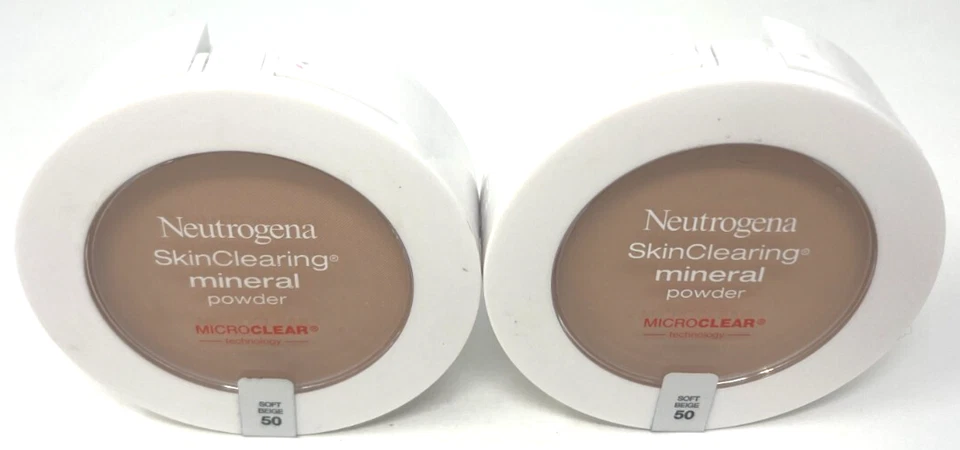 (2) Neutrogena SkinClearing Mineral Powder 0.38 oz Each Sealed 50 - Soft Beige - Image 2 of 3