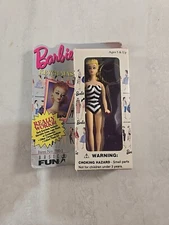 1995 Barbie Original Black / White Bathing Suit Keychain Basic Fun #700-0 NIP