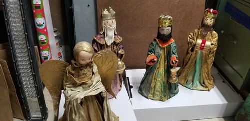 Vintage Nativity Three Kings Wise Men Paper Mache Figures Japan 14" Christmas - Picture 9 of 9